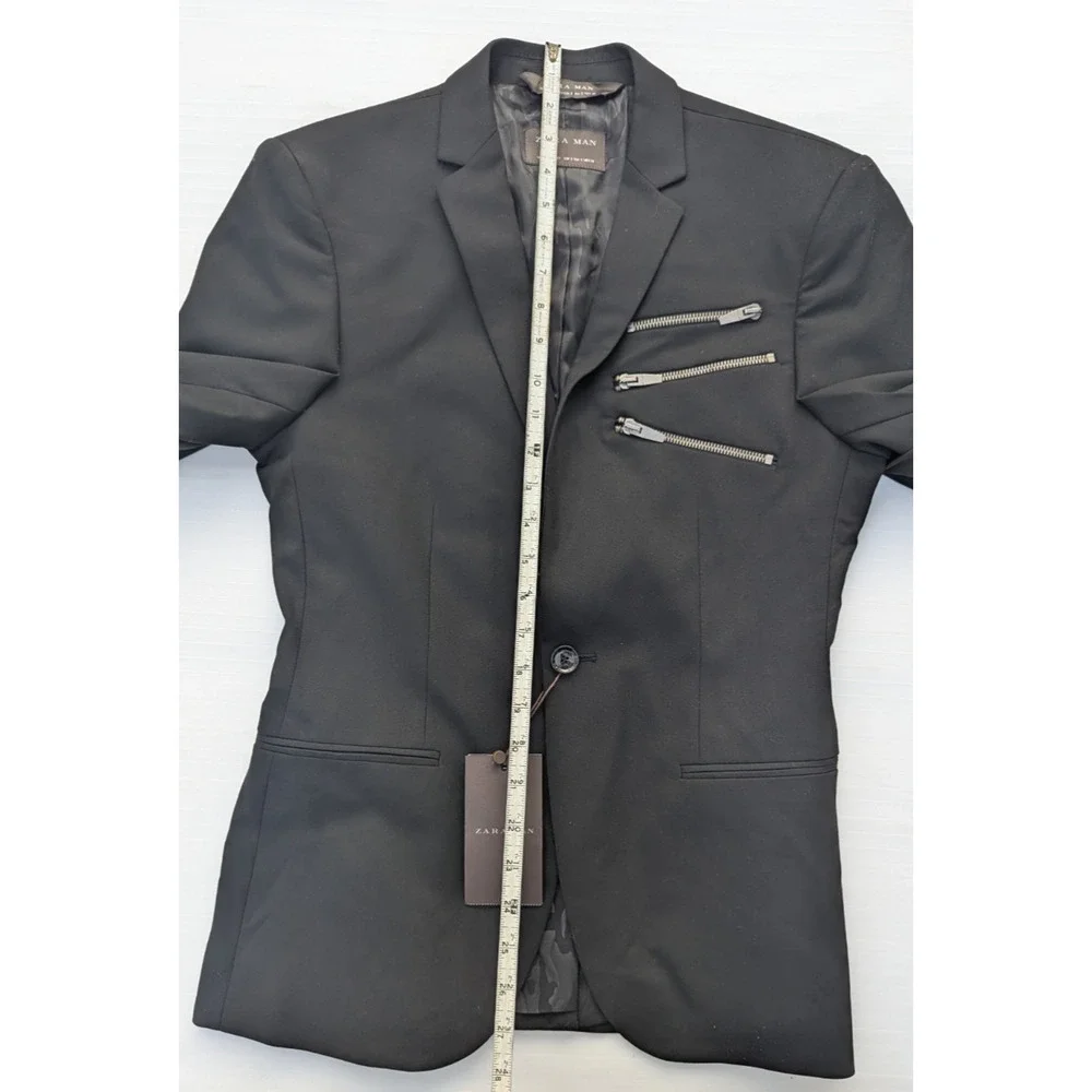 Zara Man Jacket Blazer Black Size S - Picture 14 of 16
